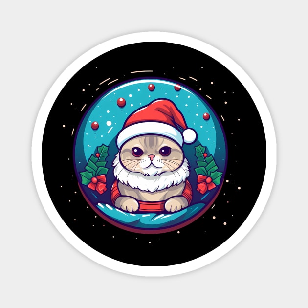 Scottish Fold Cat Xmas, Love Cats Magnet by logiamerch